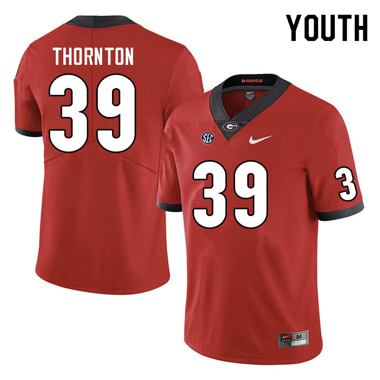 Youth #39 Miles Thornton Georgia Bulldogs College Football Jerseys Sale-Red - Click Image to Close